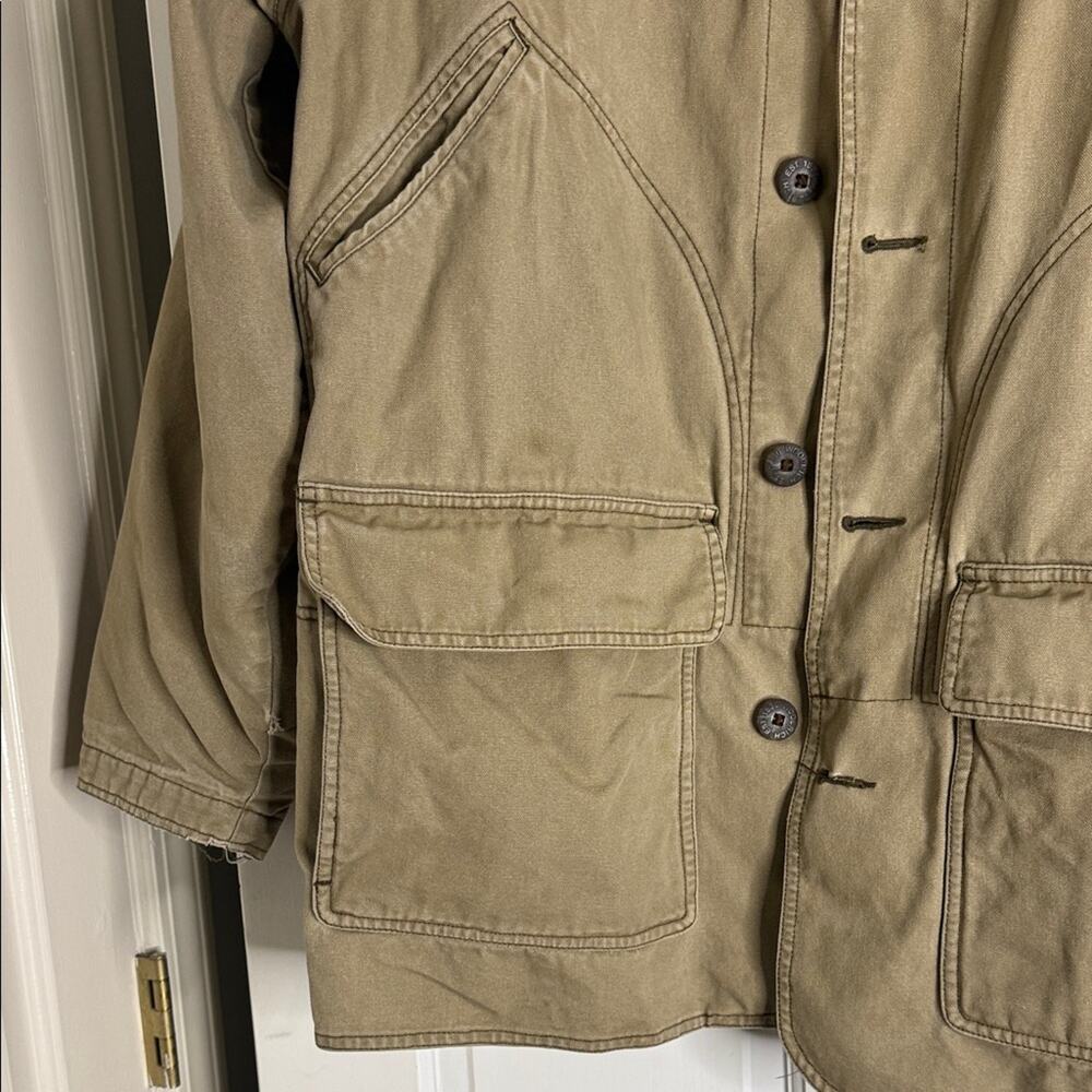 Woolrich Men's Khaki Field Jacket. Blanket jack. Vintage. Barn coat - Picture 3 of 8